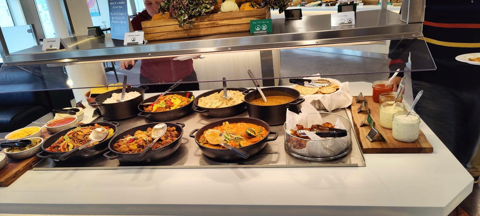 A selection of dishes at the buffet aboard DFDS