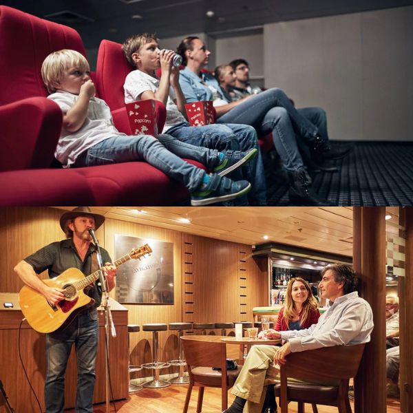 Cinema seating and live acoustic music aboard DFDS