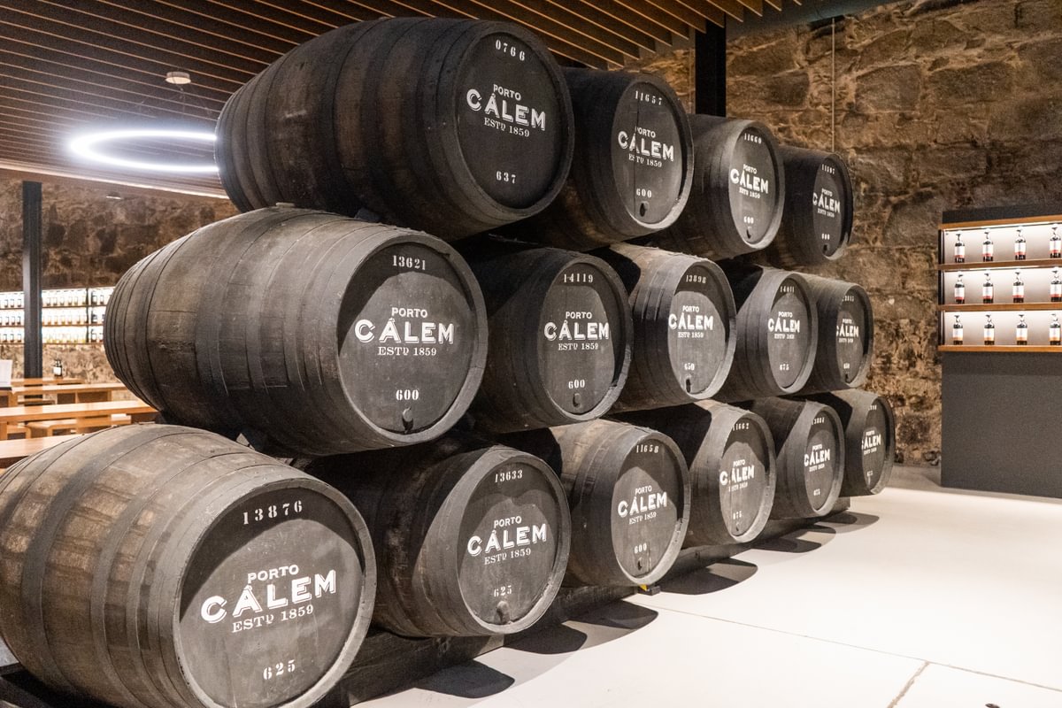 Port wine barrels near Leixoes and Porto