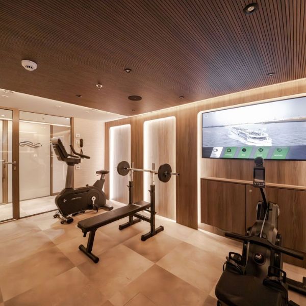 The Nobleman's modern onboard fitness room
