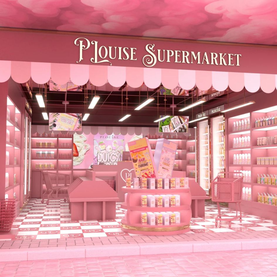 The pink P.Louise Supermarket inside P.Louise City