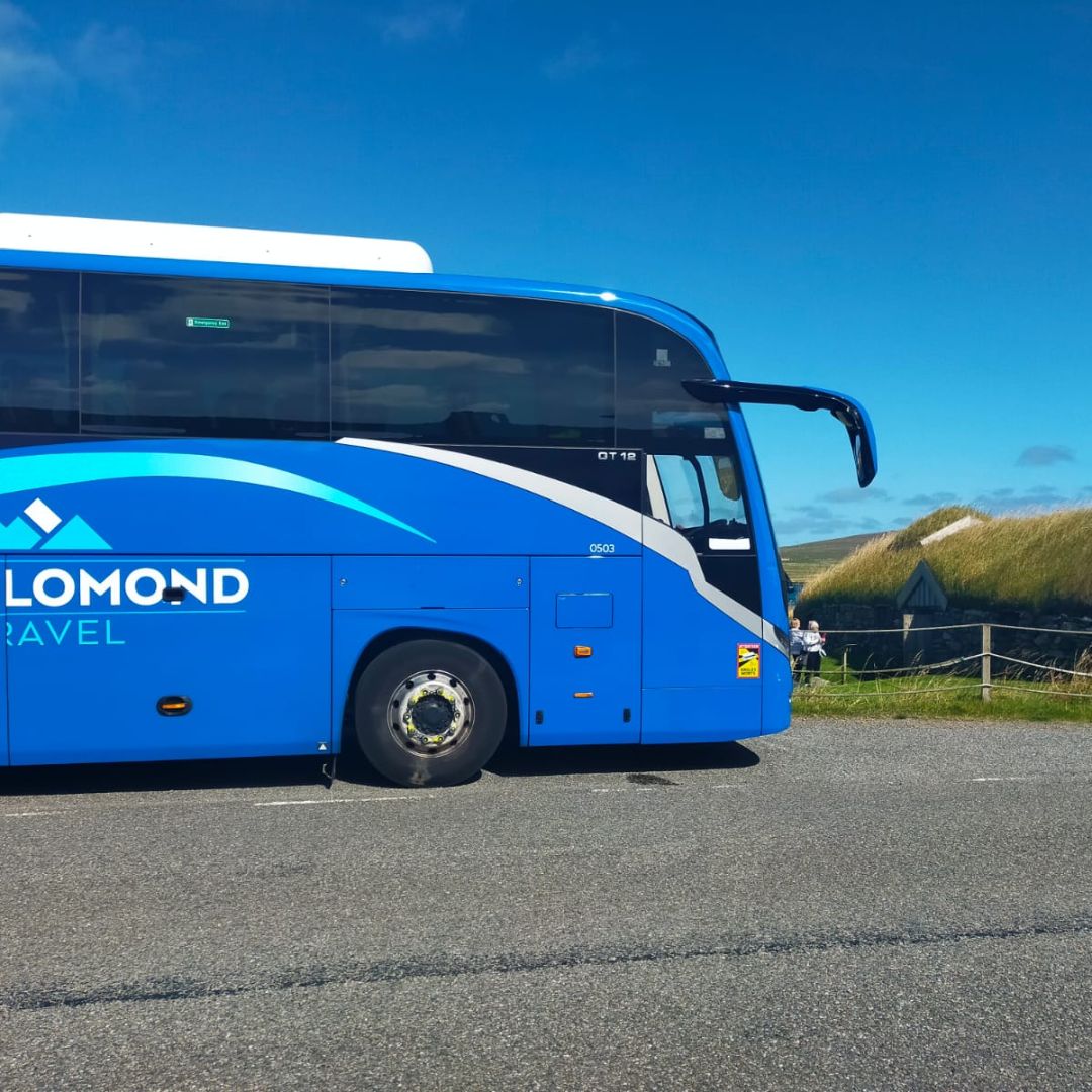 Coach touring through Shetland