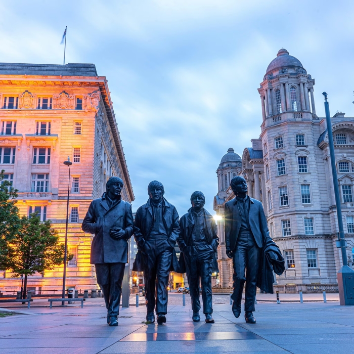 The Beatles statue on Liverpool's Pier Head
